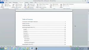 how to insert page numbers and a table