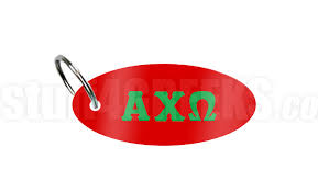 Alpha Chi Omega Key Chain With Greek Letters Red