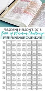 President Nelsons 2018 Book Of Mormon Challenge Reading Chart