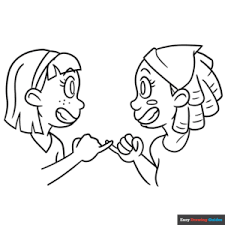 best friends coloring page easy