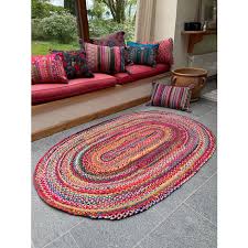 sundar oval rug braided with recycled