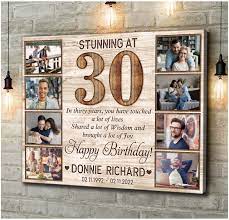 personalized 30th birthday canvas print