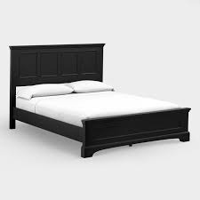 Solid Wood Queen Bed In Black Finish