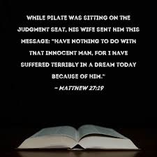 matthew 27 19 while pilate was sitting
