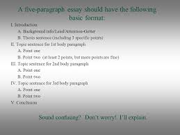 Basic Five Paragraph Essay Ppt Video Online Download