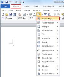 page setup in microsoft word 2007