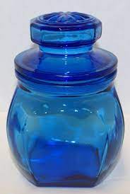 vintage cobalt blue glass apothecary
