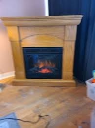 Solid Oak Corner Fireplace Heater