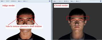 remove the glasses frame shadow