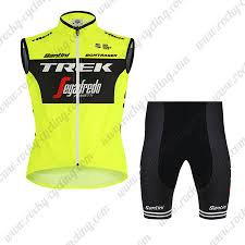 2019 Team Trek Segafredo Santini Cycle Apparel Riding Sleeveless Tank Top Jersey And Padded Shorts Yellow Black