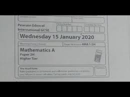 List of (0620) igcse chemistry past year papers. Ms Maths January 2020 Paper 2h Edexcel Part 3 Youtube