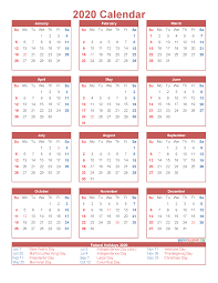 free printable 12 month calendar on one