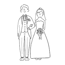 結婚式用のおふたりのイラストを描きます ドレスアップを想定したシンプルなイラストをご提供します