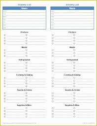 Free Grocery List Template Excel Of Free Printable Grocery