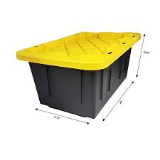 Alison holds in stock a range of inter stacking storage bins in a variety of colours and capacities. Durabilt By Homz 15 Gal Plastic Storage Tote Black Yellow Set Of 2 Walmart Com Walmart Com