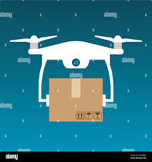 sky drone delivery concept