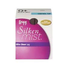 Leggs Silken Mist Ultra Sheer Control Top Size Q Black Mist