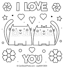I love you coloring page from valentine's day cards category. I Love You Coloring Page Black And White Vector Illustration I Love You Coloring Page Black And White Vector Canstock