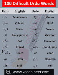 100 core urdu words in english pdf