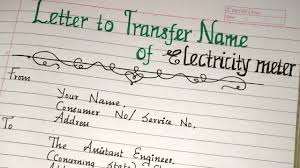 The meter readings for gas, electric and water services are used to determine usage for the billing period. Letter Application For Name Transfer In Electricity Meter Electricity Bill Name Transfer Letter Youtube