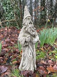 Wizard Warlock Stone Statue Outdoor
