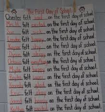 The First Day Of School Feelings Chart What A Good Share