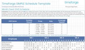 8 hour shift schedule template excel