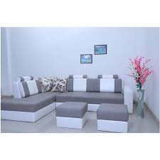leather grey and white corner sofa set