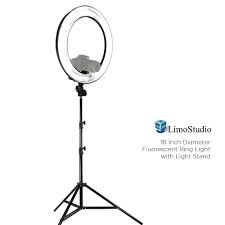 Limostudio 18 Quot Ring Light Dimmable Fluorescent Continuous Lighting Kit 5500k Photography Photo Stud Photo Studio Lighting Continuous Lighting Photo Studio