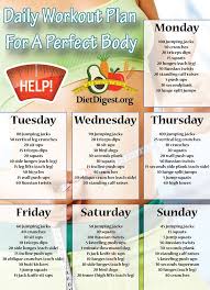 Daily Workout Plan For A Perfect Body Fitness Diet