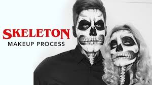 skeleton skull makeup process