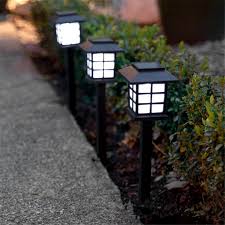Solar Powered Driveway Lamp Waterproof Outdoor Pathway Led Light 3 Color Usa