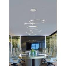 Plafoniera da parete e soffitto l. Lampadario A Sospensione Cerchi Design Moderno In Alluminio Bianco Freddo 6500k