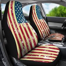 Vintage Style Usa Flag Car Seat Covers