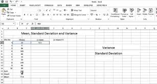calculate mean variance standard