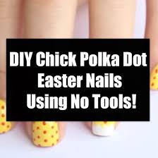 diy polka dot easter nails using