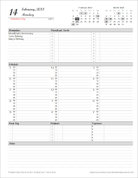 daily planner template free printable