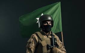 premium photo army man with stan flag