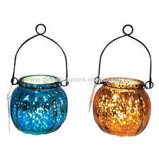 colorful glass hanging candle holder