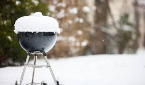charcoal grilling in cold weather