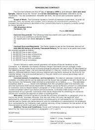 Photos Of Home Improvement Contracts Forms Contract Template Free