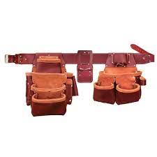 Site Gear 16 In Brown Leather 15 Pocket Pro Framer S Combo Tool Pouch With Suspenders 5 Piece