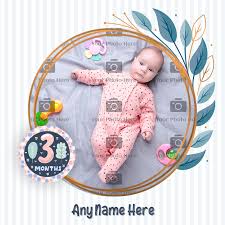3 months baby photo frame template