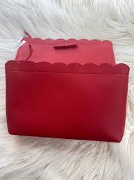 ulta beauty red scalloped makeup bag
