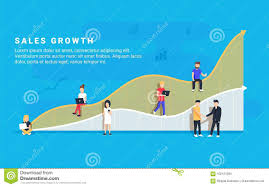 Business Sales Growth Concept Vector Illustration Of