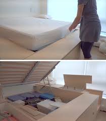 a platform bed was built for this small