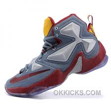 Nike Lebron James Xiii Cavs Gray Red Basketball Shoes Fcasn