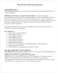 gift acknowledgement letter templates
