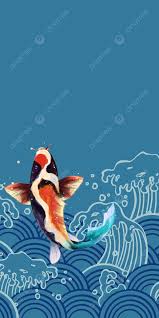 watercolor koi wavy background for