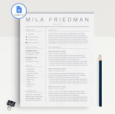 Mila Friedman Google Docs Resume Template Cv Template